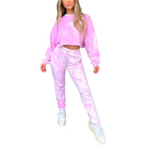 LASPERAL Multicolor Tie Dye Tracksuits Women 2 Piece Set Autumn Long Sleeve Sweatshirts Tops Long Joggers Pants Sweatsuits