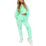 LASPERAL Multicolor Tie Dye Tracksuits Women 2 Piece Set Autumn Long Sleeve Sweatshirts Tops Long Joggers Pants Sweatsuits
