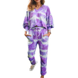 LASPERAL Multicolor Tie Dye Tracksuits Women 2 Piece Set Autumn Long Sleeve Sweatshirts Tops Long Joggers Pants Sweatsuits
