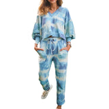 LASPERAL Multicolor Tie Dye Tracksuits Women 2 Piece Set Autumn Long Sleeve Sweatshirts Tops Long Joggers Pants Sweatsuits