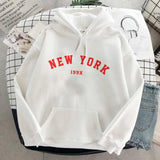 NEW 8 Colors Sweatshirts velvet winter Women's NEW YORK printing Hooded Female 2020 Cotton Thicken Warm Hoodies Lady Autumn Tops