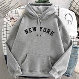 NEW 8 Colors Sweatshirts velvet winter Women's NEW YORK printing Hooded Female 2020 Cotton Thicken Warm Hoodies Lady Autumn Tops