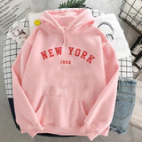 NEW 8 Colors Sweatshirts velvet winter Women's NEW YORK printing Hooded Female 2020 Cotton Thicken Warm Hoodies Lady Autumn Tops