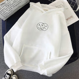 Smile Sad Face oversized Sweatshirt Women  Korean Streetwear for women clothes Hip Hop Line Print Sport swear Tops Hoodies