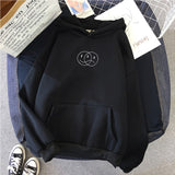 Smile Sad Face oversized Sweatshirt Women  Korean Streetwear for women clothes Hip Hop Line Print Sport swear Tops Hoodies