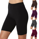 Sweatshorts Women Sport Solid Mid Thigh Stretch Cotton Span High Waist Active Short Leggings Plus Size Bicker Shorts Шорты @35