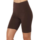 Sweatshorts Women Sport Solid Mid Thigh Stretch Cotton Span High Waist Active Short Leggings Plus Size Bicker Shorts Шорты @35