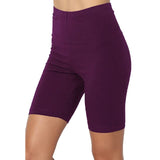 Sweatshorts Women Sport Solid Mid Thigh Stretch Cotton Span High Waist Active Short Leggings Plus Size Bicker Shorts Шорты @35