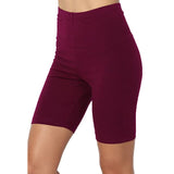Sweatshorts Women Sport Solid Mid Thigh Stretch Cotton Span High Waist Active Short Leggings Plus Size Bicker Shorts Шорты @35