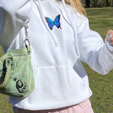 HEYounGIRL Butterfly Print White Black Oversized Sweatshirt Women Harajuku Casual Long Sleeve Pullovers Ladies Sweat Shirt 2020