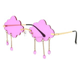 2020 Vintage Clouds Tassel Steampunk Sunglasses Fashion Rimless Driving Glasses Women Men Frameless Punk Glasses Shades UV400