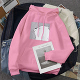 Fashion Women's Hoodies Sweatshirts Plus Size Ladies Autumn Winter Casual Long Sleeve Hooded Anime Pullover Sweatshirt Tops