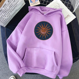 Sun and Moon Hoodie vintage Women's Hooded Sweatshirt Winter Harajuku Oversize Ladies Gothic Loose Sweatshirt Streetweaer Hoodie