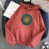 Sun and Moon Hoodie vintage Women's Hooded Sweatshirt Winter Harajuku Oversize Ladies Gothic Loose Sweatshirt Streetweaer Hoodie