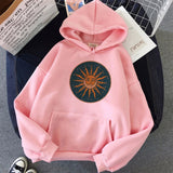 Sun and Moon Hoodie vintage Women's Hooded Sweatshirt Winter Harajuku Oversize Ladies Gothic Loose Sweatshirt Streetweaer Hoodie