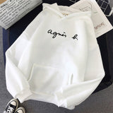 New Hoodies Women Winter Warm Thickening Fashion Letter Print Long Sleeve Hooded Pullover Korean Loose Women's Tops Sweatshirt