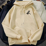 New Hoodies Women Winter Warm Thickening Fashion Letter Print Long Sleeve Hooded Pullover Korean Loose Women's Tops Sweatshirt