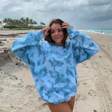Ropa Mujer Women's O-Neck Sweatshirts Tops Tie-dye Pullover Long Sleeve Shirt Casual Sweetshirts for women Sweat Femme Capuche
