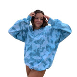 Ropa Mujer Women's O-Neck Sweatshirts Tops Tie-dye Pullover Long Sleeve Shirt Casual Sweetshirts for women Sweat Femme Capuche