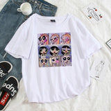 Summer casual Women T-shirts Ulzzang Streetwear kawaii cartoon print Tshirt Korean Style Tops Harajuku short sleeve t shirt