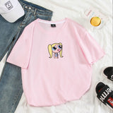 Summer casual Women T-shirts Ulzzang Streetwear kawaii cartoon print Tshirt Korean Style Tops Harajuku short sleeve t shirt
