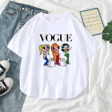 Summer casual Women T-shirts Ulzzang Streetwear kawaii cartoon print Tshirt Korean Style Tops Harajuku short sleeve t shirt