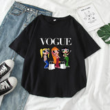 Summer casual Women T-shirts Ulzzang Streetwear kawaii cartoon print Tshirt Korean Style Tops Harajuku short sleeve t shirt