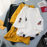 Plus Size Women's Summer T-Shirts 2019 New O-Neck Short Sleeve Cute Cartoon T-Shirt for Girls Students Lady BF Style Tops Tees