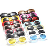 Women Oval Goggles Men Fashion Sunglasses Female Male Oval Sun Glasses Black White Red Eyewear UV400