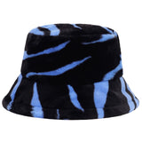 Autumn winter Faux Fur Leopard cow womens bucket hats Thick Warm lady Japanese Panama hats Outdoor Travel Velvet Fisherman Hats