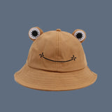 Green Frog Bucket Hat for Women Summer Autumn Plain Women Panama Outdoor Hiking Beach Fishing Cap Sunscreen Female Sunhat Bob
