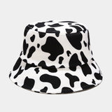 Winter Warm Bucket Hat for Women Men Cow Print Panama Fishing Caps Wool Thick  Autumn Outdoor Flat Fisherman Hats Basin Chapeau