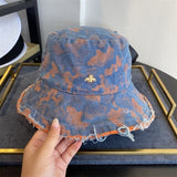 New shabby printed bucket hat панамы autumn and winter cowboy trend men and women sunscreen sun hat graffiti bucket hat 2020